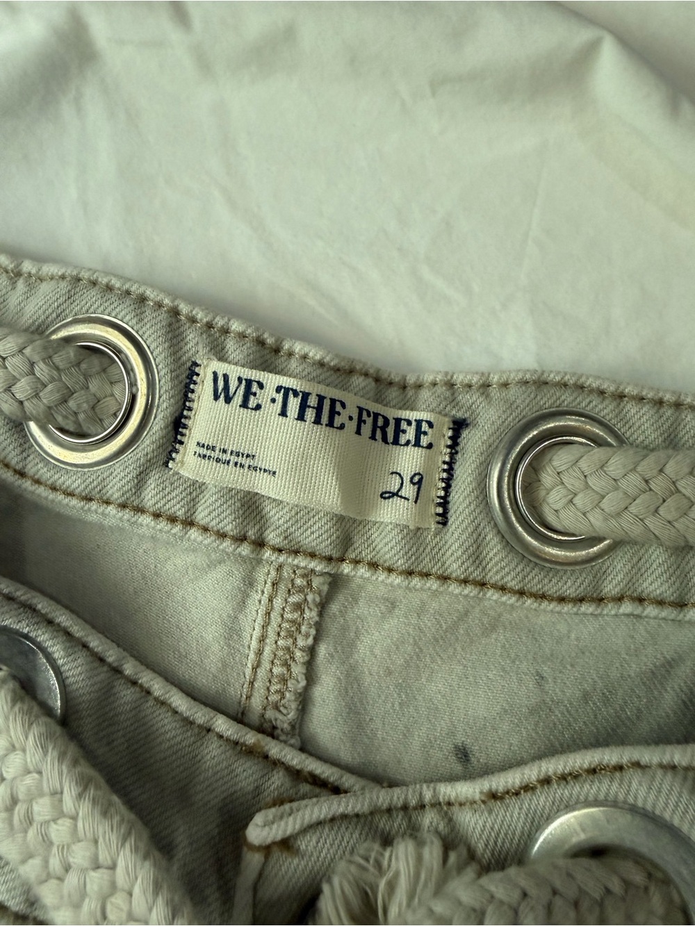 NWT FREE PEOPLE WE THE FREE Moxie Low Slung Barrel Jeans Jetty Splatter‎ 29 - Picture 7 of 16